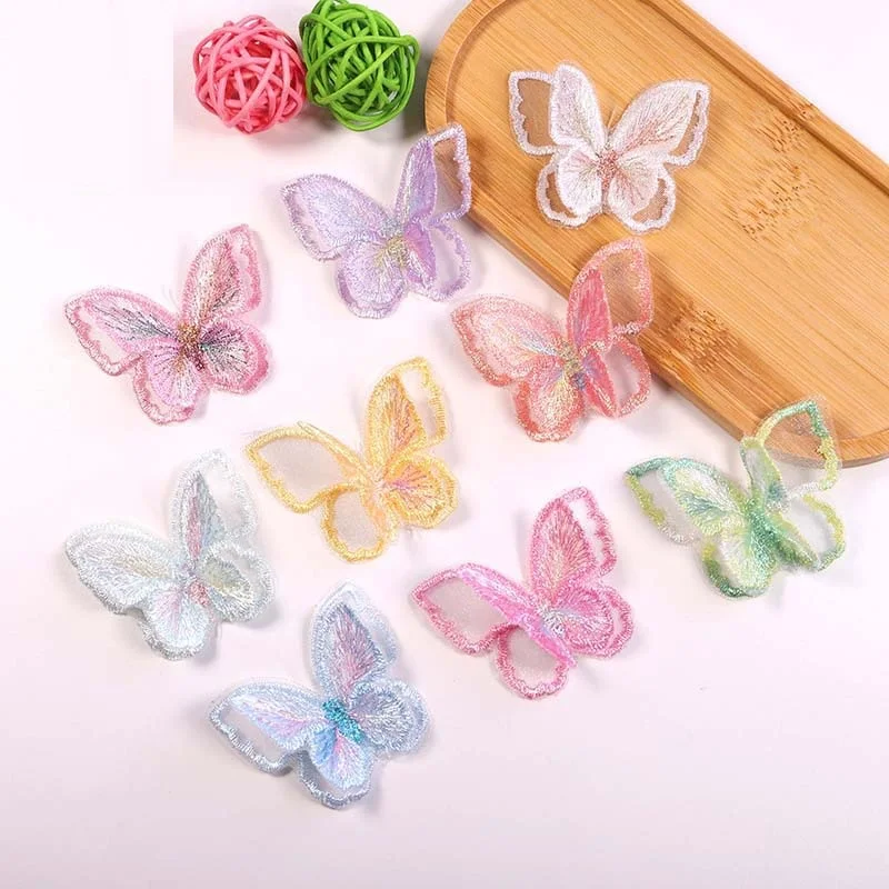 

15PCS Computer-embroidered organza clothing patchwork, double-layer embroidered patchwork, butterfly patchwork
