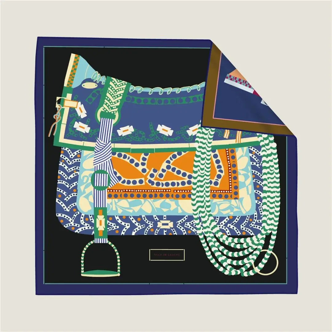 명품 브랜드 디자이너 여성 트윌 실크 스카프 90cm 여성 핸드롤드 엣지 스카프 숄 가방 벨트 액세서리 여성 크리스마스 선물