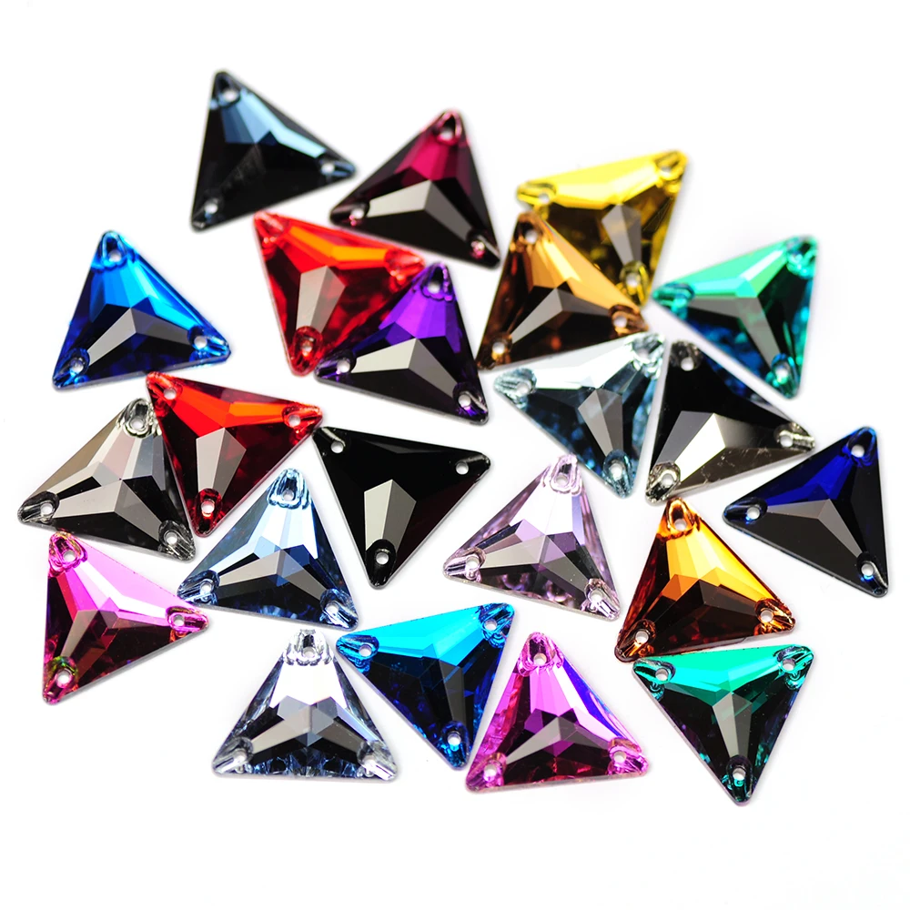 

Rhinestone Triangle Flat Back Crystal Glass NO Hotfix Sew on Rhinestones Crystal for Decoration Dress Clothing Jewel Accessorie