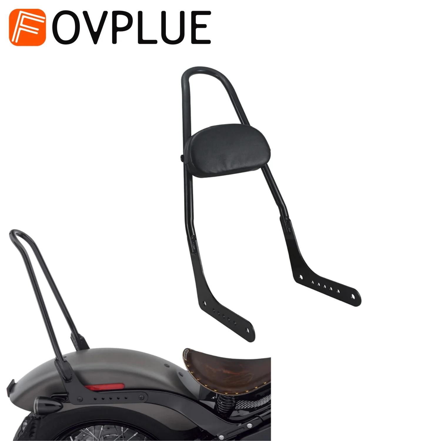 Motorrad-Rückenlehne für Beifahrer, Sissy Bar, Schwarz, für Harley Deluxe FLDE Softail Slim Heritage Classic 114 Street Bob 2018–2025