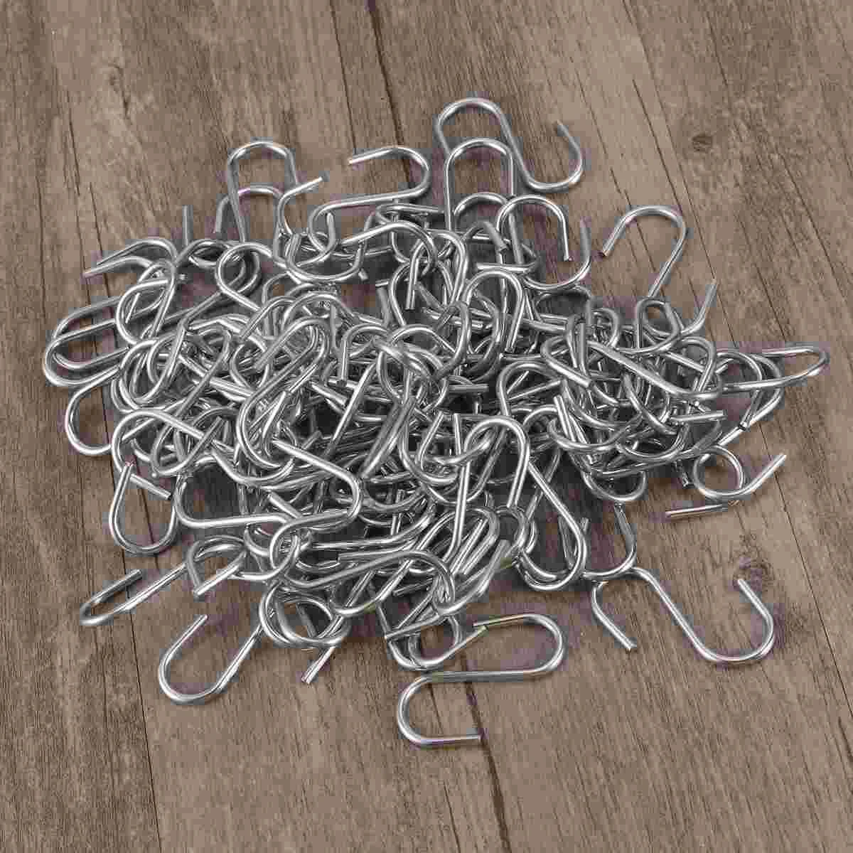 

100 Pcs Out Door Decor Shaped Hooks Black Heavy Duty Coat over The