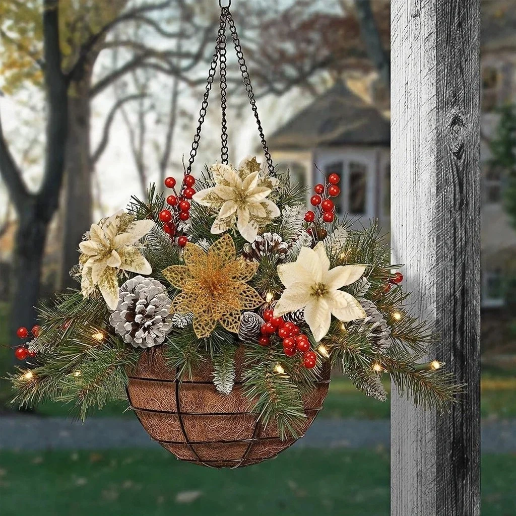 6-24 قطعة 15 سنتيمتر زهور عيد الميلاد الاصطناعية مع مقاطع ينبع ، شجرة عيد الميلاد الحلي بريق زهرة ل جارلاند السنة الجديدة ديكور الحفلات