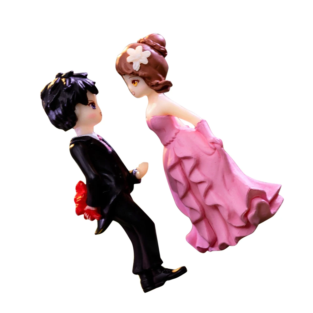 

Proposal Couple Figurines Bride Groom Statue Decorations Wedding Cake Ornaments Romantic Table Miniatures Sculpture Home