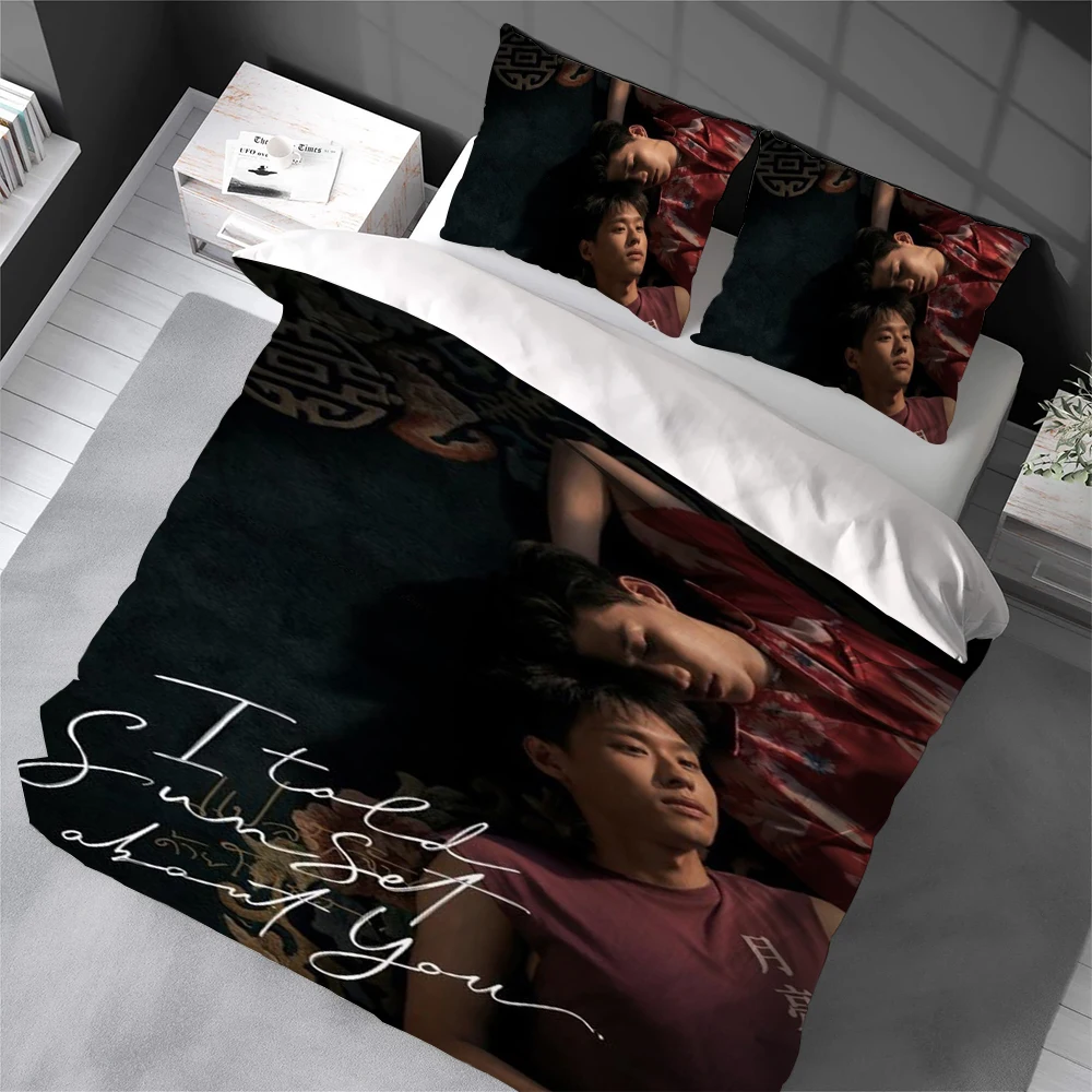

I Told Sunset About You BKPP Duvet Cover Set Home Style Bedding Soft Laundry Cotton Bed 3 Piece Set Student Dormitory Gift