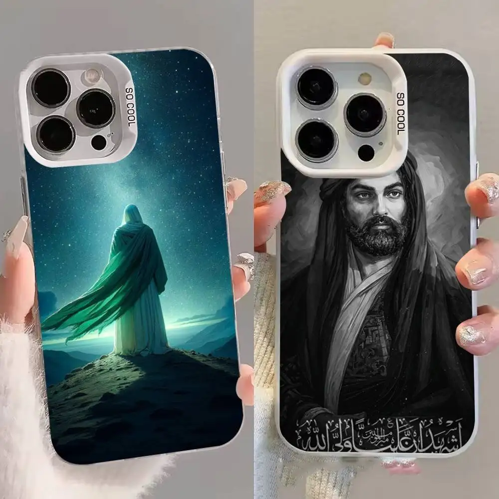 

Islamic Hz Ali Phone Case For iPhone 16,15,14,13,12,11,8,7,Pro,Max,Plus,Mini,XS,SE White Candy Matte Shockproof Cover