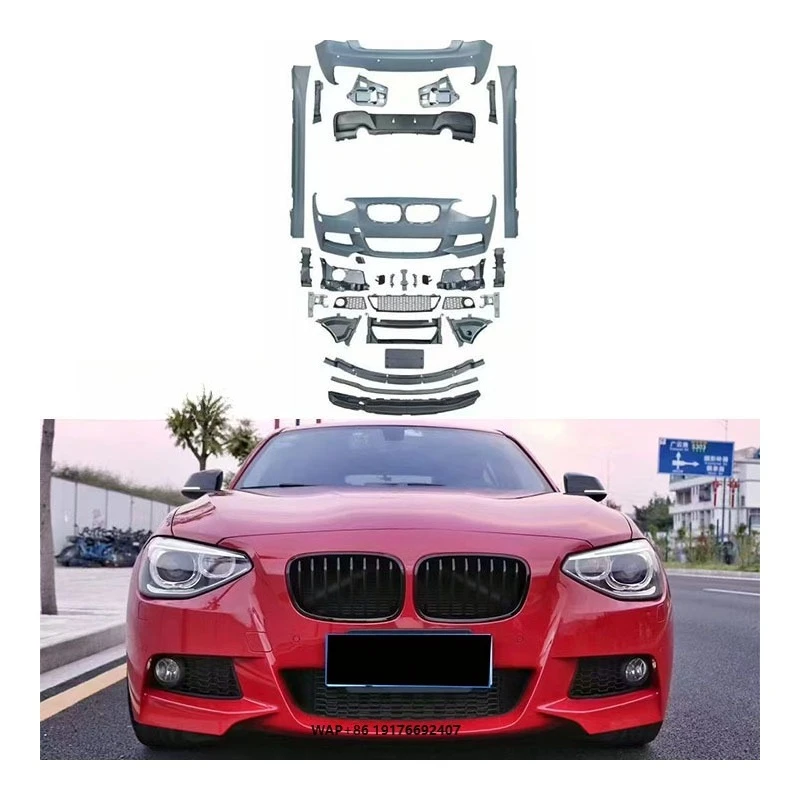 

New Car Kit for 1 Series F20 Modified MT Large Surround Kit Front Bumper Grille Side Skirt Exhaust PP Molding Material
