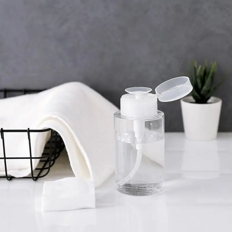 Contenitore per struccante Bottiglia per pressa da 150 ml Dispenser per pompa vuota con serratura ricaricabile Detergente per manicure per unghie