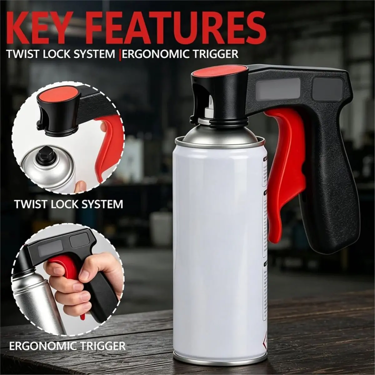 4 Pcs Instant Aerosol Trigger Handle Reusable Sprays Paint Handle for Adhesives Lubricants Pressure Tanks