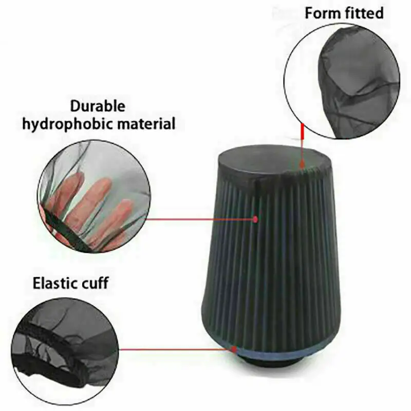 Universal Air Filter Dust Protection Cover for High Flow Cold Air Intake Filter Car Performance Mod Parts