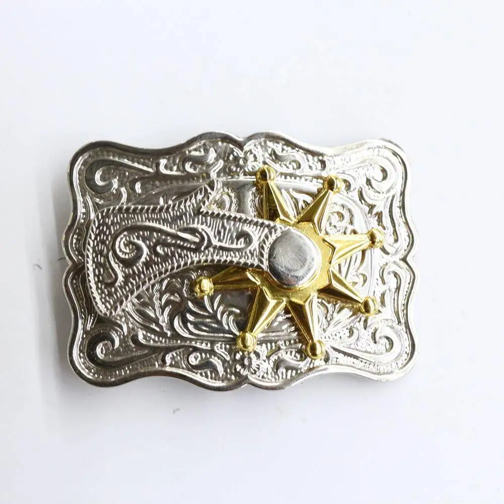 Vintage Western Cowboy Belt Bule Zinc Alloy Crown Spur Rotating Head Belt Clasps Faionable Retro Waist Bule Accories