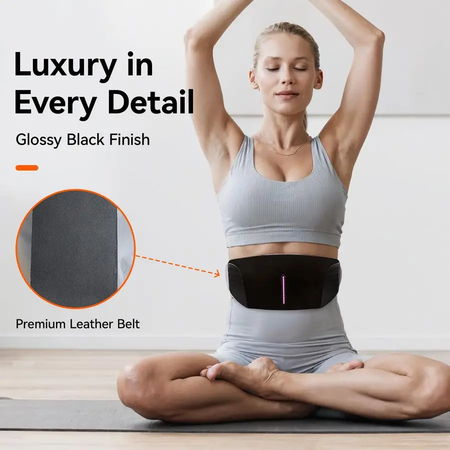 Kneading Disc Abdominal Massager with Heat Stomach Massager for Digestion, Belly Cellulite Machine for Flattening Belly amp Musc