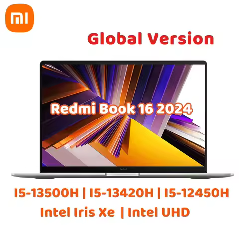 Xiaomi Redmi Book 16 Laptop 2024 Intel Core i5 Notebook 16GB DDR5+512G/1TB SSD Iris Xe/UHD Graphics Windows 11 Pro Office PC