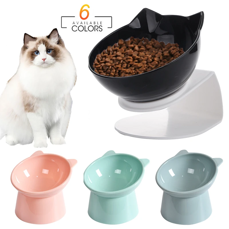 Cat Bowl High Foot Dog Bowl Neck Protector Cat Pet Food Water Bowl Anti-tip Binaural Pet Feeding Cat Accessorie Pet Dessert Bowl