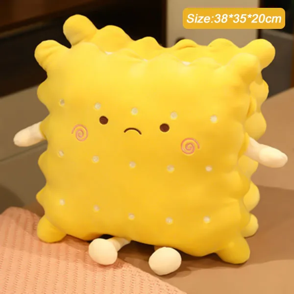 ビスケット型のかわいい抱き枕、ぬいぐるみ、アニメキャラクターのぬいぐるみクッション、自宅やオフィス用のコレクション