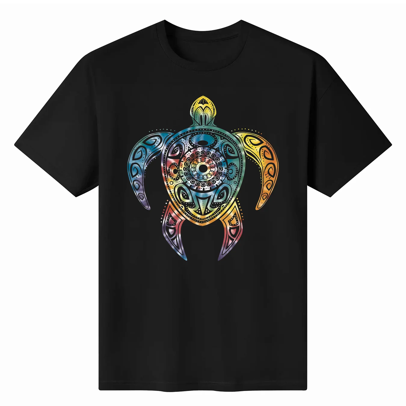 

Hippie Tie Dye Style Psychedelic Turtle Nature 100% Cotton Regular Fit T Shirt