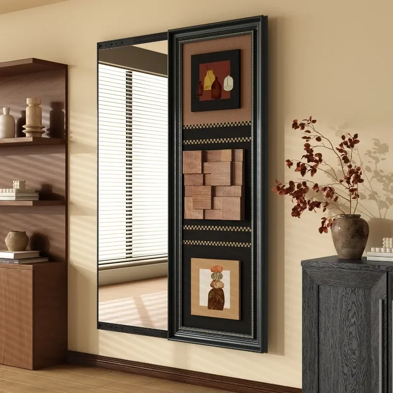 Stereo medieval mirror can be blocked and closed, hidden push-pull hidden full-body mirror invisible full-length mirror mural