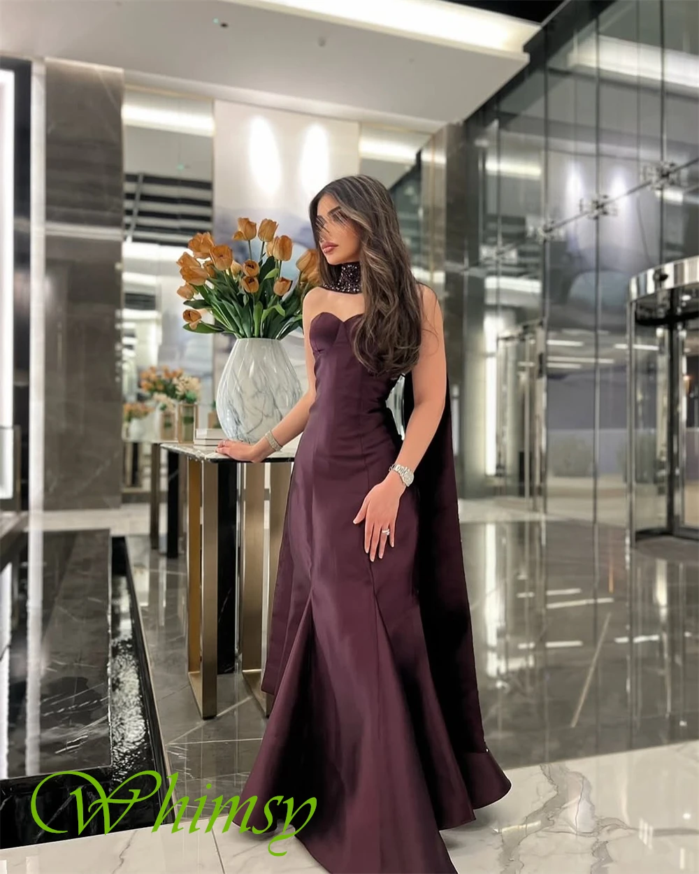 فستان سهرة حورية البحر من الساتان الرائع مخصص فاخر واتو قطار فساتين لحضور الحفلات الموسيقية مزاجه بدون أكمام فساتين مناسبة مخصصة