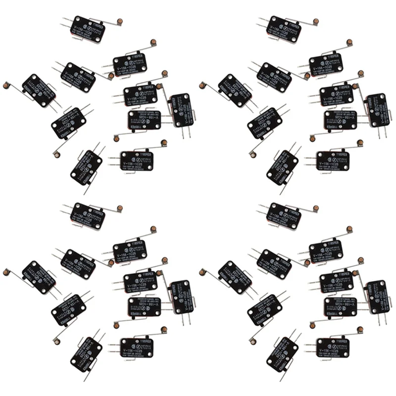 40 Pcs Micro-Limit Switch Long Hinge Roller Lever Arm Snap Action LOT