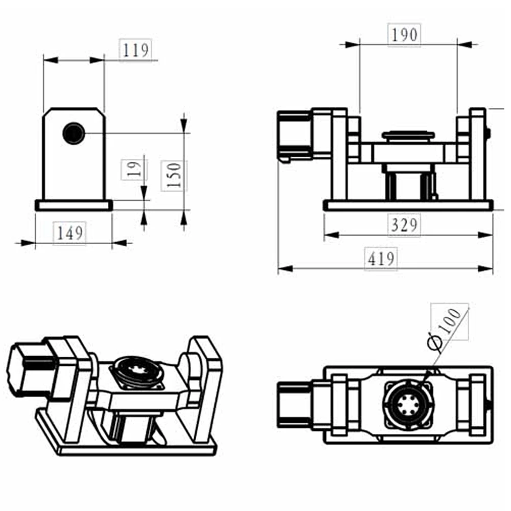 CNCロータリー軸モーター,4番目および5軸分割ヘッド,10:1モーター減速機,Nema 34 86