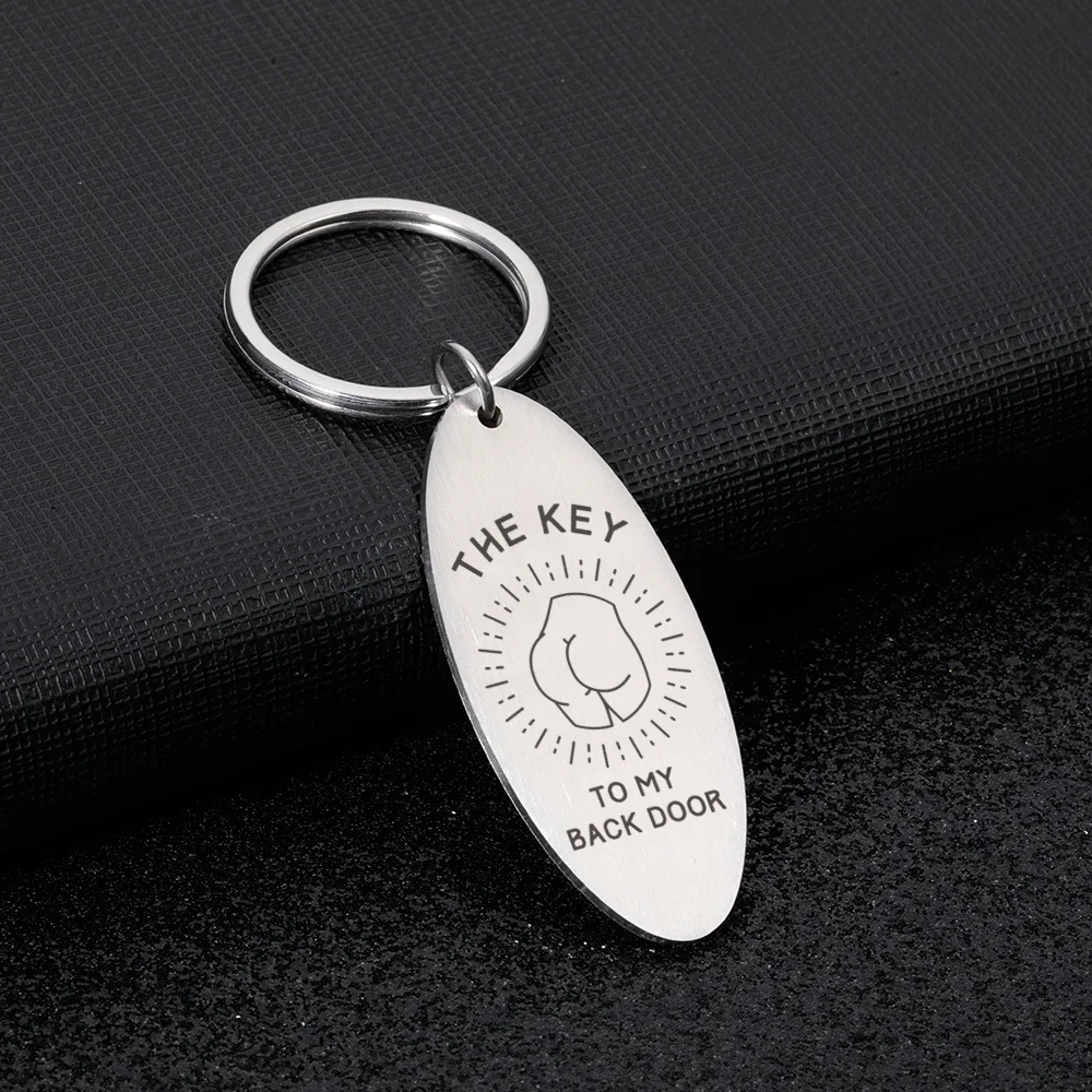 Funny Keychain Couple Cute Keychains Valentine Gift for Boyfriend Girlfriend Souvenir Keyring The Key To My Back Door Key Holder