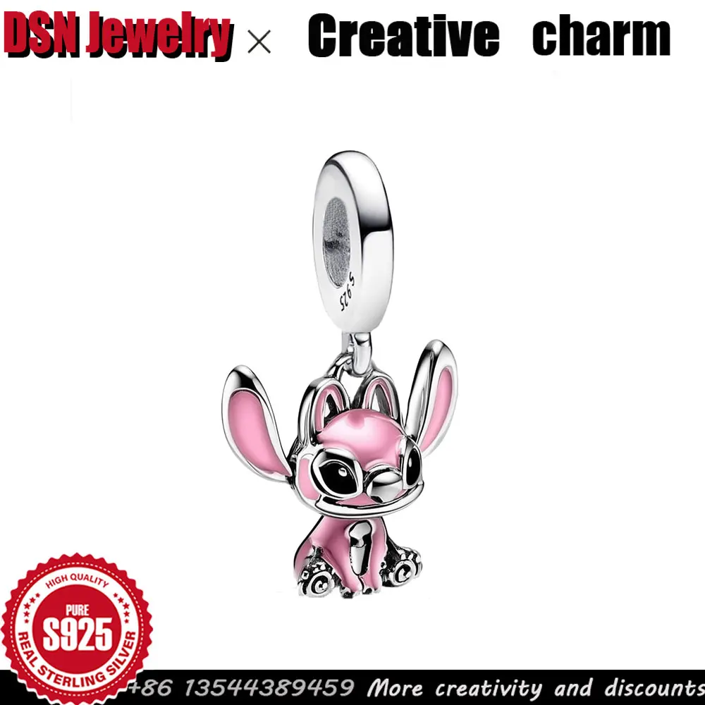 

Ювелирные изделия DSN, настраиваемый кулон из стерлингового серебра 925 пробы, розовая эмаль, подвеска, оригинальные креативные бусины «сделай сам», ювелирные аксессуары