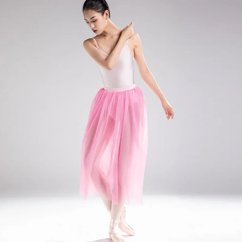 Adults Dance Skirt Ballerina Ballet Tutus Romantic long skirt with Mesh Long Tutu Tutu Elastic Waist Tulle Skirts