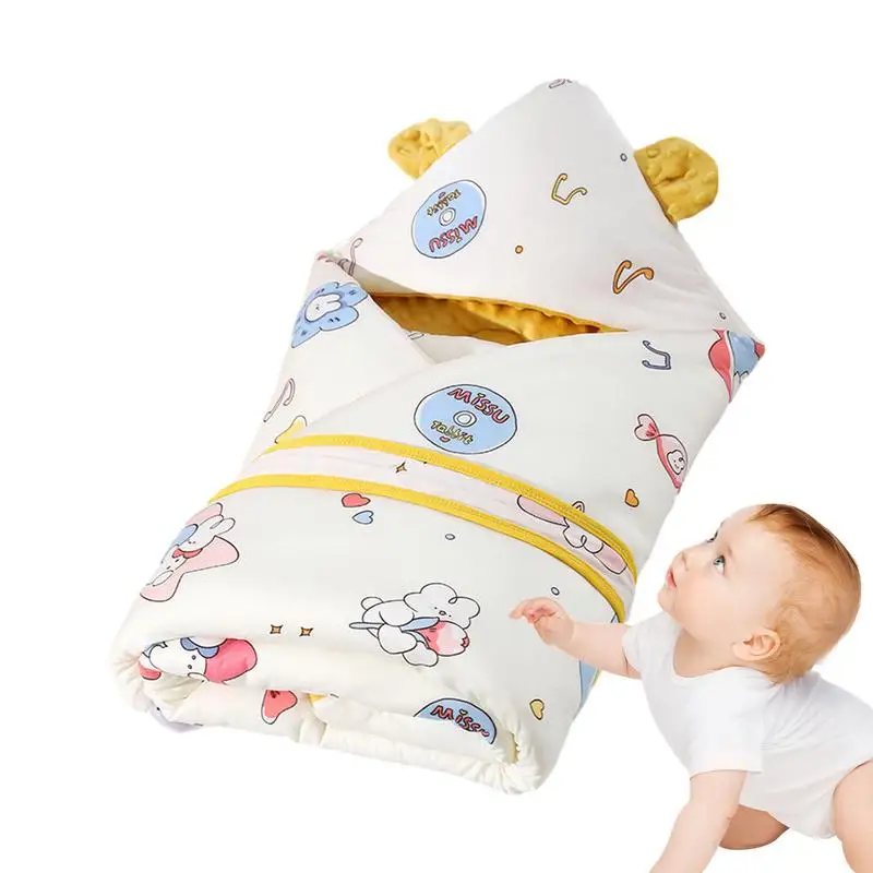 

Newborn Swaddle Sack Soft Cotton Plush Receiving Blanket Cute Soft Ergonomic Sleep Sack Receiving Blanket For Baby Boys Girls