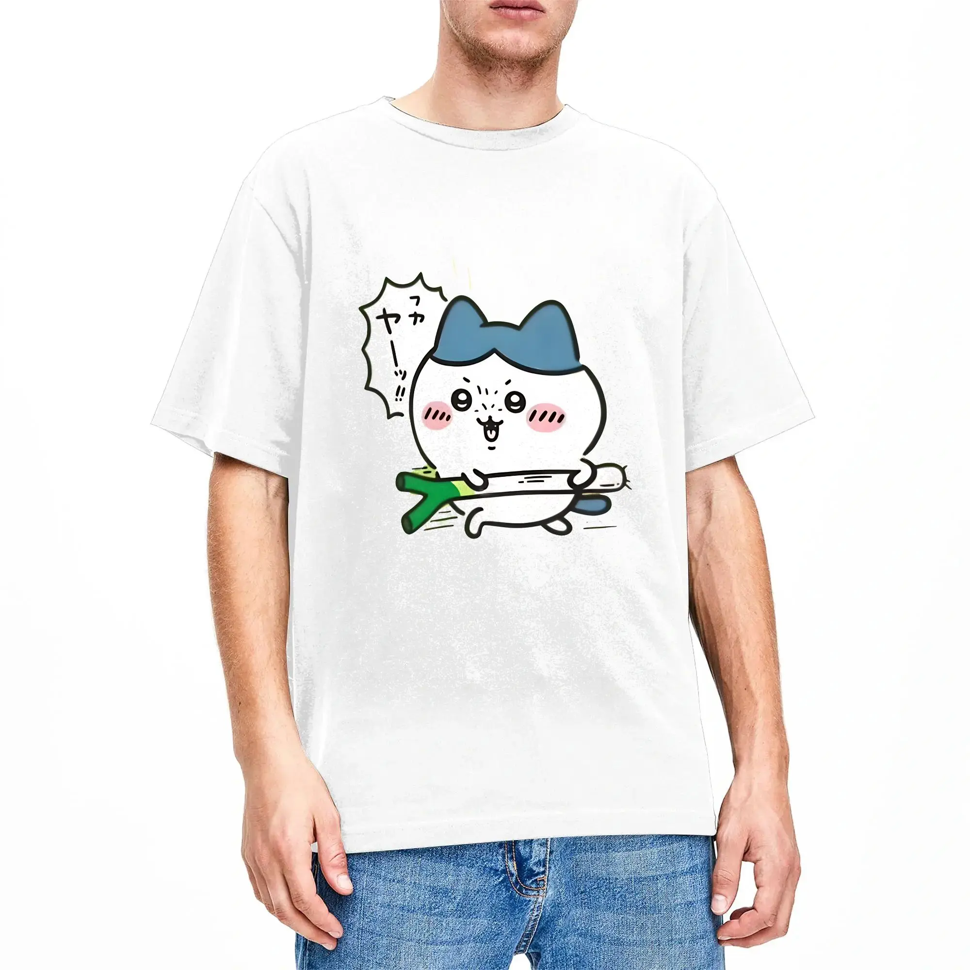 Chiikawas Hachiware  T-Shirt Summer  Awesome T-Shirts Cotton Popular Tshirt For Men Casual Clothing