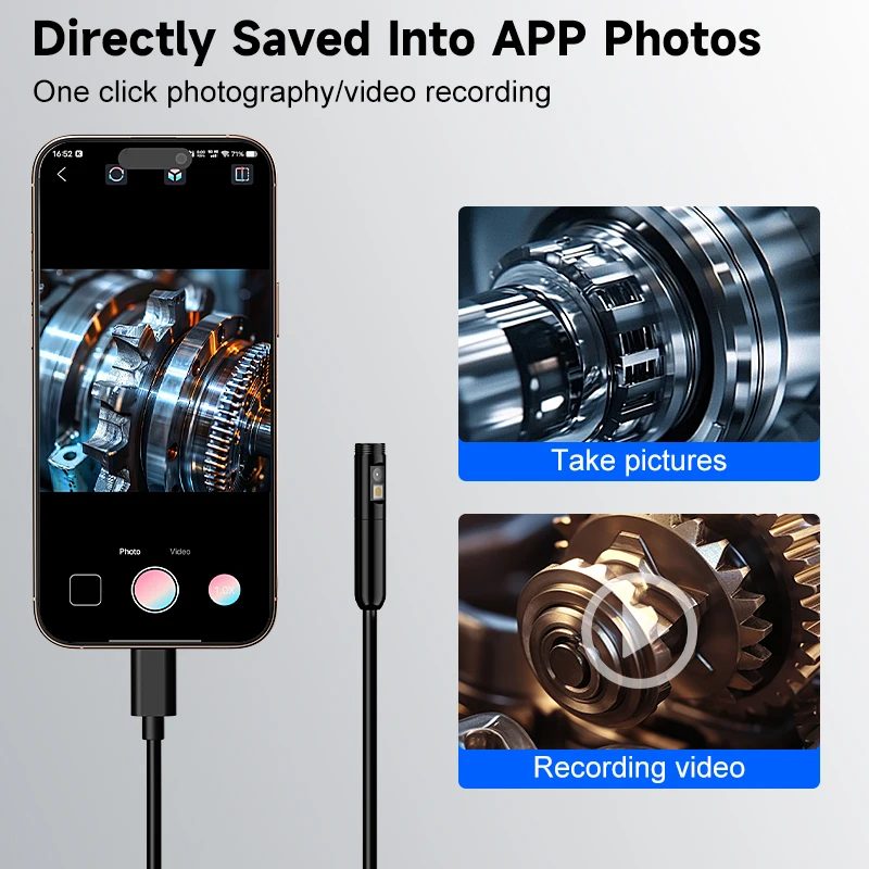 Industrail Endoscope 3in1 Micro USB Type-C Single Dual Camera for IOS iphone Android Phones Waterproof Pipe Inspection Borescope
