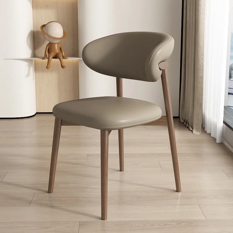 Nordic Modern Minimalist Solid Wood Dining Chairs Home Chairs Book Tables And Chairs, Light Luxury Designer Backrest Chairs Home image 3
