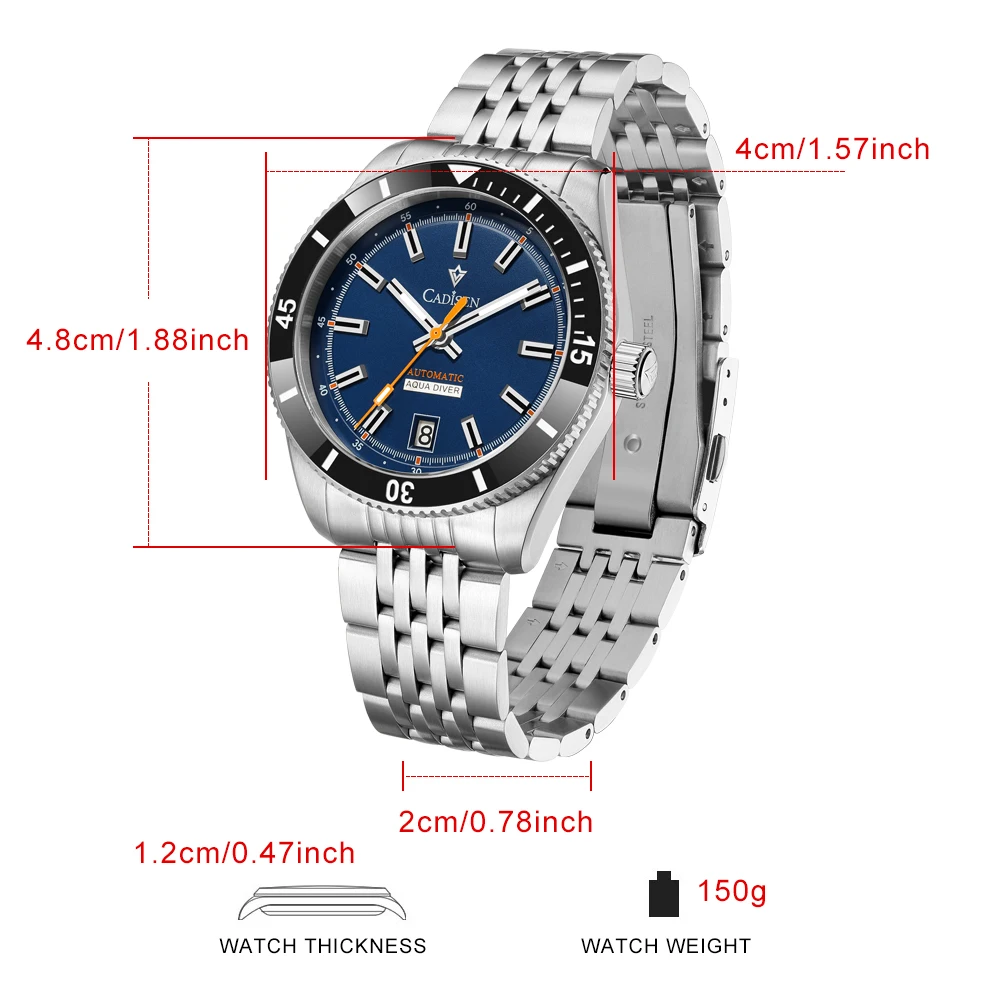 CADISEN New Men\'s Watches Mechanical Wristwatch For Men Automatic Watch Men Japan NH35A Ceramic Bezel 10Bar Waterproof Clock