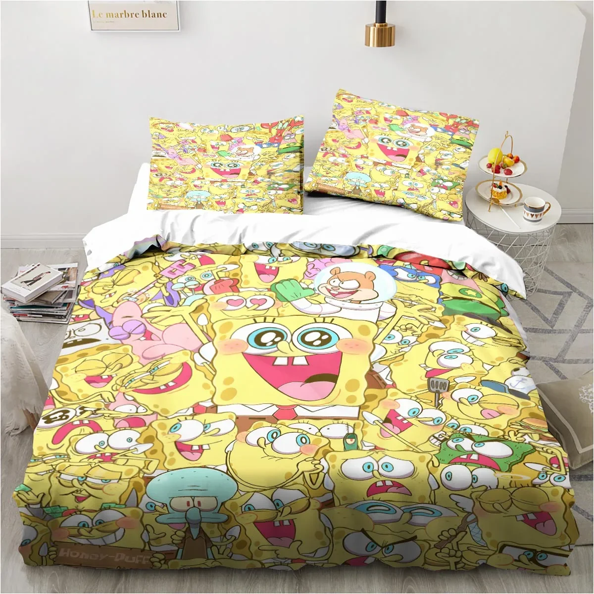 

Cartoon Spongebobs Bedding Set Excavator Sheet Set King Twin Double Child Bedding Set Mircofiber Or Polyester Duvet Cover Set