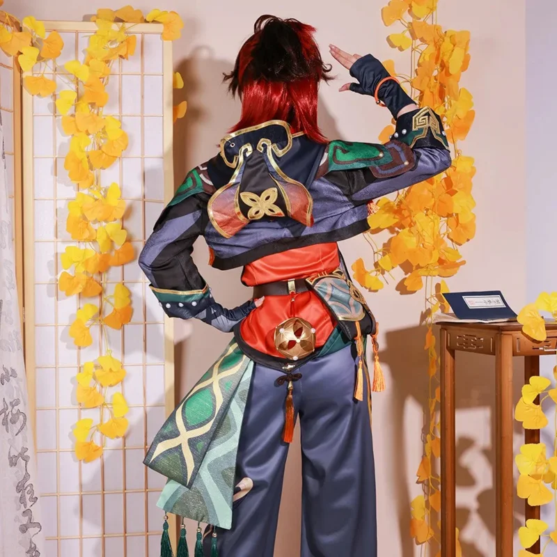 Gaming Cosplay Genshin Impact Costume Game Uniform Outfit Headwear Necklace Gloves Liyue Halloween Outfit Lion Dancing Boy