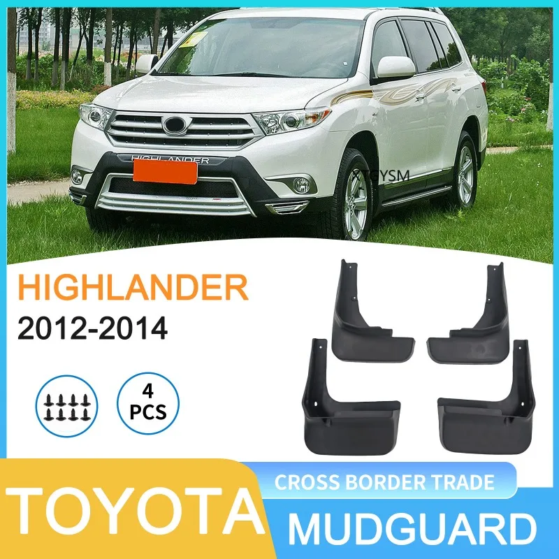 4Pcs For Toyota Highlander 2012-2014 2013 Car Tires Fenders Waterproof Mudguards PP Plastic Car Accessories