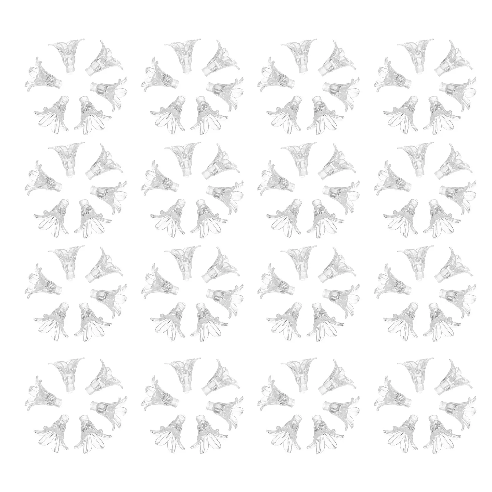 100Pcs Flower Lamp Shade Covers Plastic Replacement for 5Mm LED String Lights Outdoor Patio Garden Landscape Floral Lamp Shade