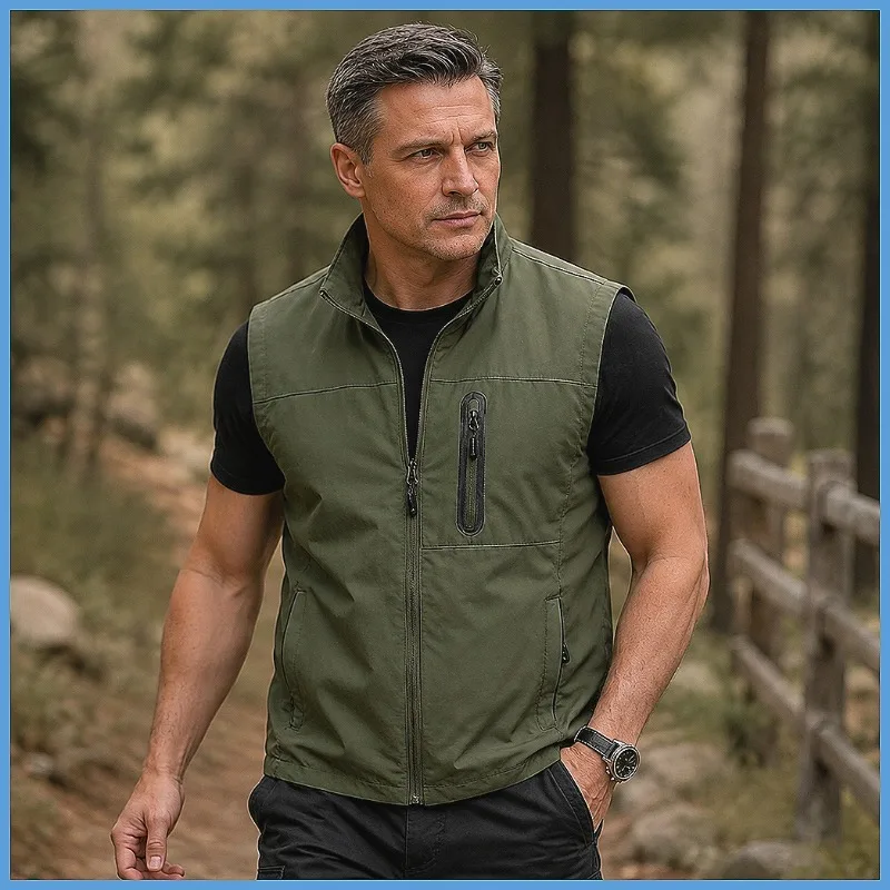 Men Women Running Fishing Hiking Camping Climbing Vest Waterproof Breathable Quick Dry Lightweight Multi-Pocket Outdoor Sports