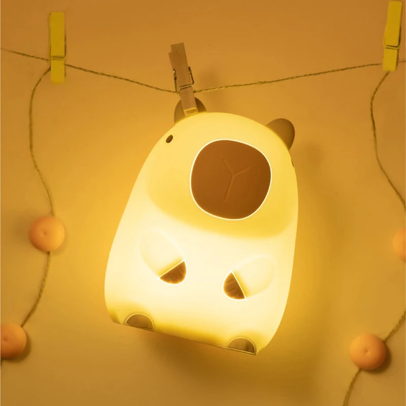 Cartoon Capybara Animal LED Night Light USB Rechargeable Dimmable Timing Lamp for Kids Bedroom Sleep Decoration  Clearance