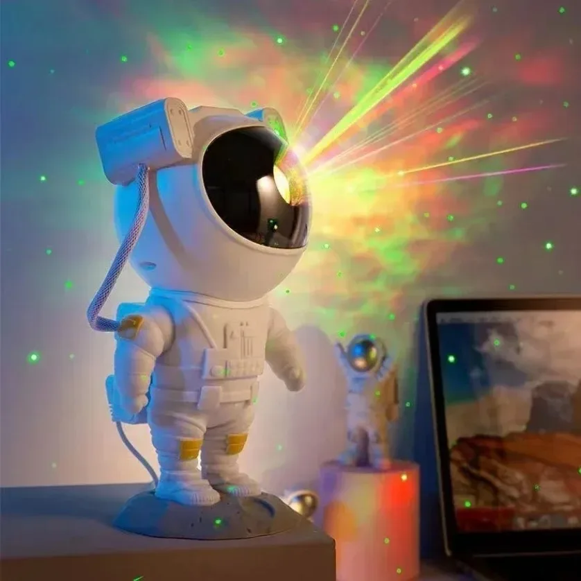 Proyector de astronauta y estrella de galaxia, luz LED nocturna, proyectores de cielo estrellado, lámpara decorativa para dormitorio, regalos para niños