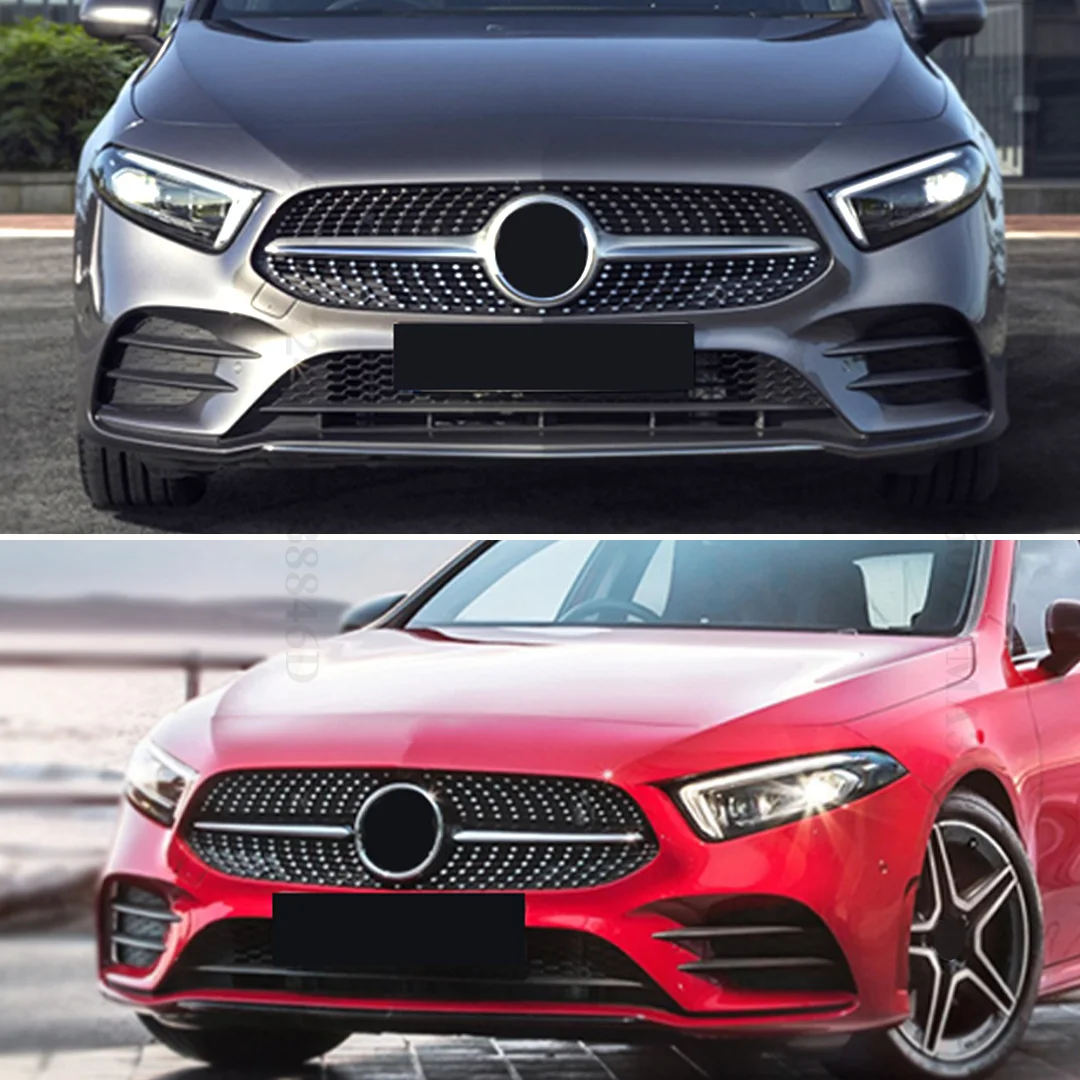 Mercedes Benz A or A35 W177 GT diamond style front radiator grille bumper grille body kit adjustment 2019-2022