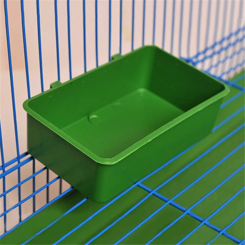 Parrot Feeder Bowl Plastic Water Hanging Bowl Parakeet Feeder Box Pet Cage Food Container Dispenser Feeding Supplies Accessories