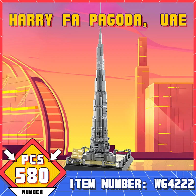 580Pcs Bricks World Architeture Designer 1/20 Burj Khalifa Tower Model Building Blocks/Education Toy For Kids Adult Boy Gifts