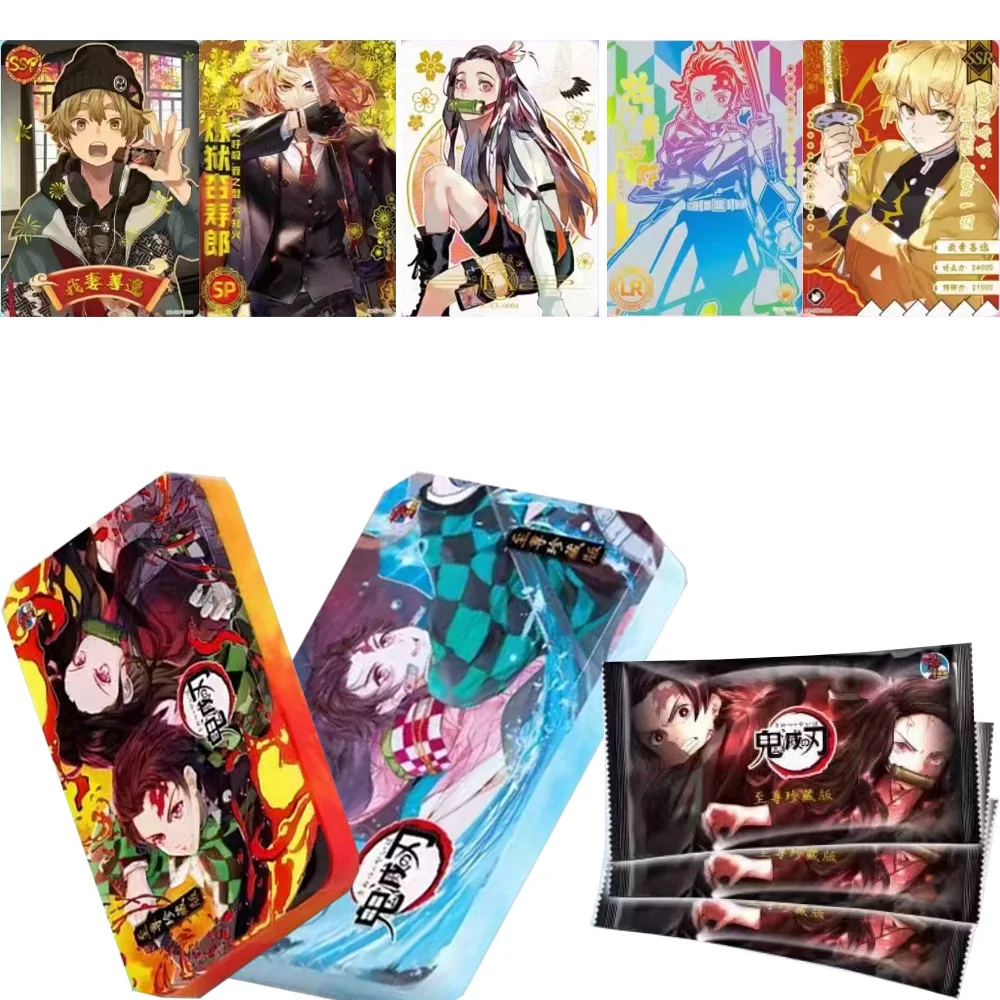 

2024 Newest Little Dino Demon Slayer Collection Card Iron Box Nezuko Kimetsu No Yaiba Japanese Anime Character Collection Card