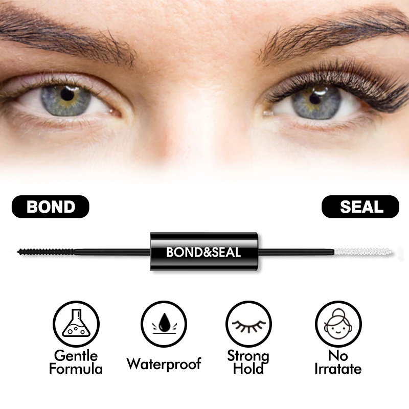 Bond and Seal Wimpern kleber DIY Cluster Wimpern kleber langlebige Mascara klare Beschichtung Regenmantel starker Halt wasserdicht