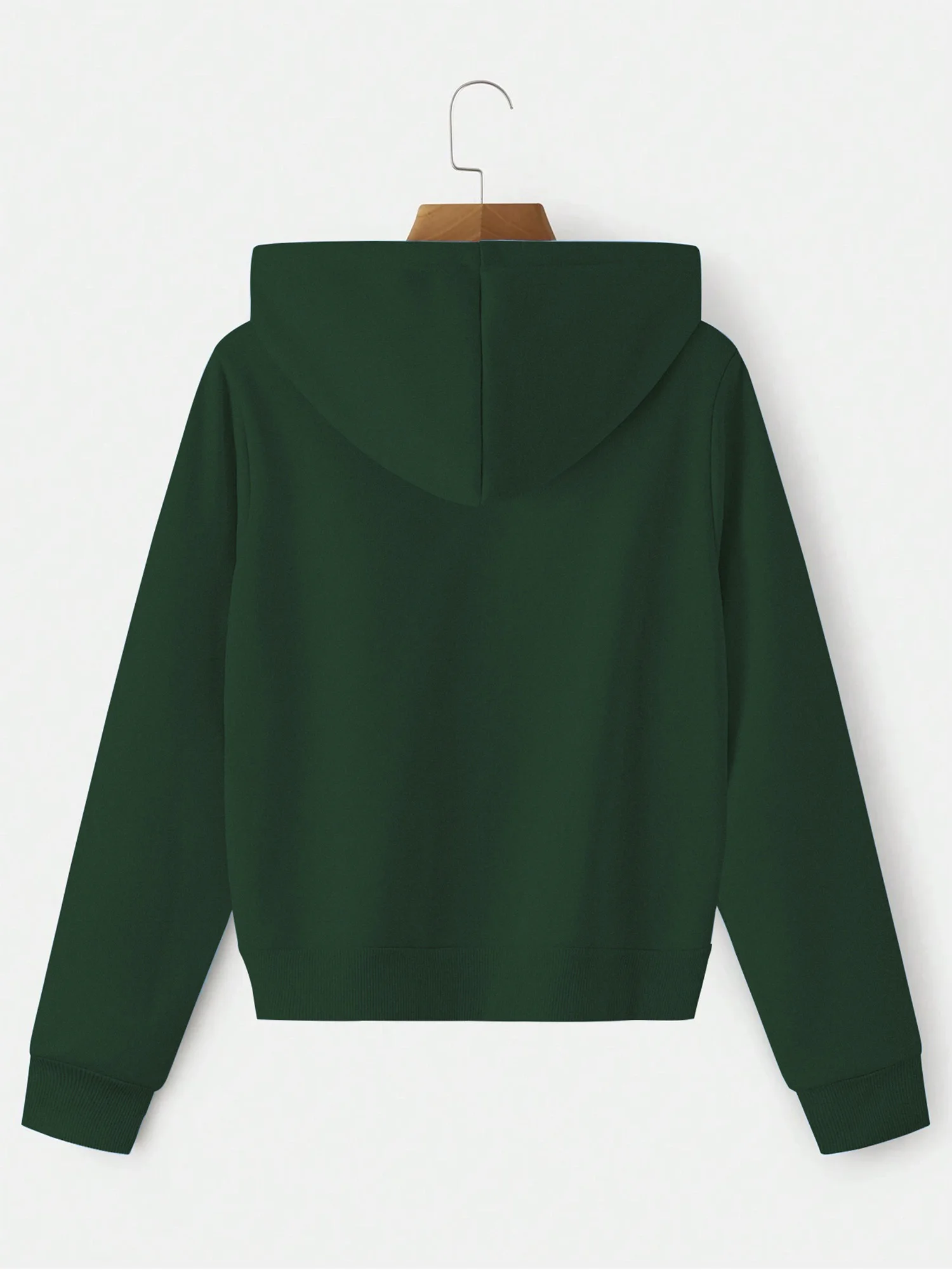 Damen Einfarbiges Old-School-Streetwear Crop-Hoodie mit Reißverschluss und Kordelzug, Langarm Basic-Oberbekleidung – Detail 9