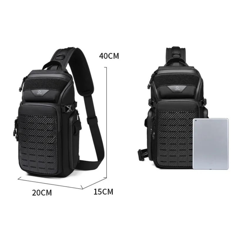 Outdoor messenger bag men's waterproof sports,breast bag large capacity light and wear-resistant multi-functional chest backpack view 5