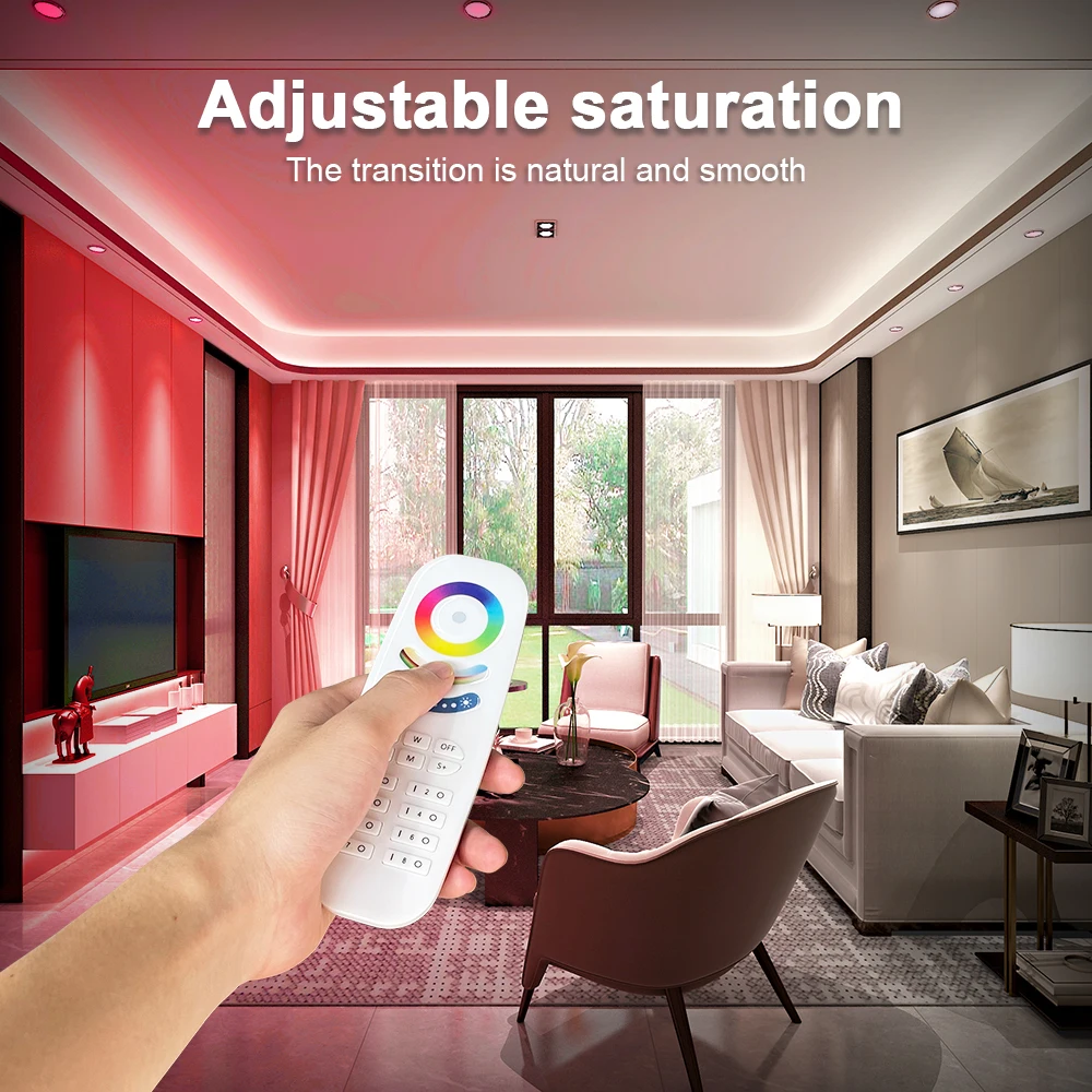 GLEDOPTO 2.4G RF Remote Control Scene Memory RGBCCT Adjustable Brightness Dimmable 6-Zone