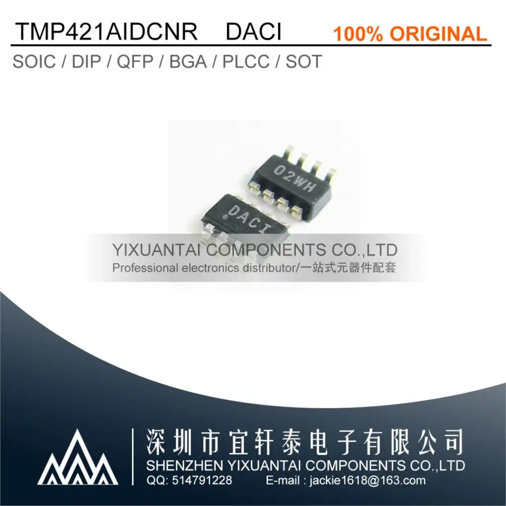 10psc/lot TMP421AIDCNR  Marking:DACI  TMP421AI  SENSOR DIGITAL -40C-125C SOT23-8  New Original