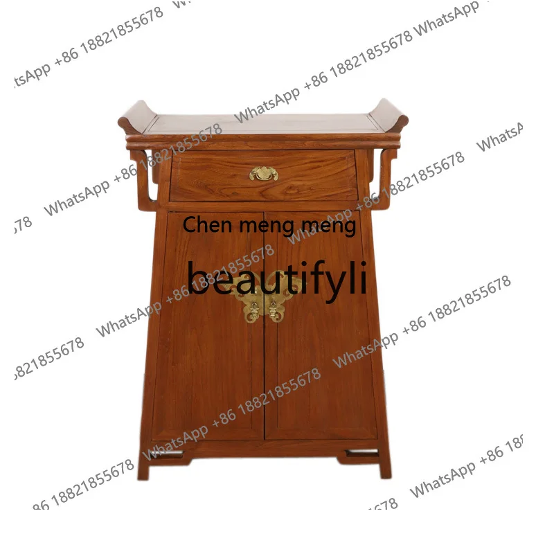 Environmentally friendly paint, old elm solid wood, dining side cabinet, living room household entrance cabinet, storage cabinet