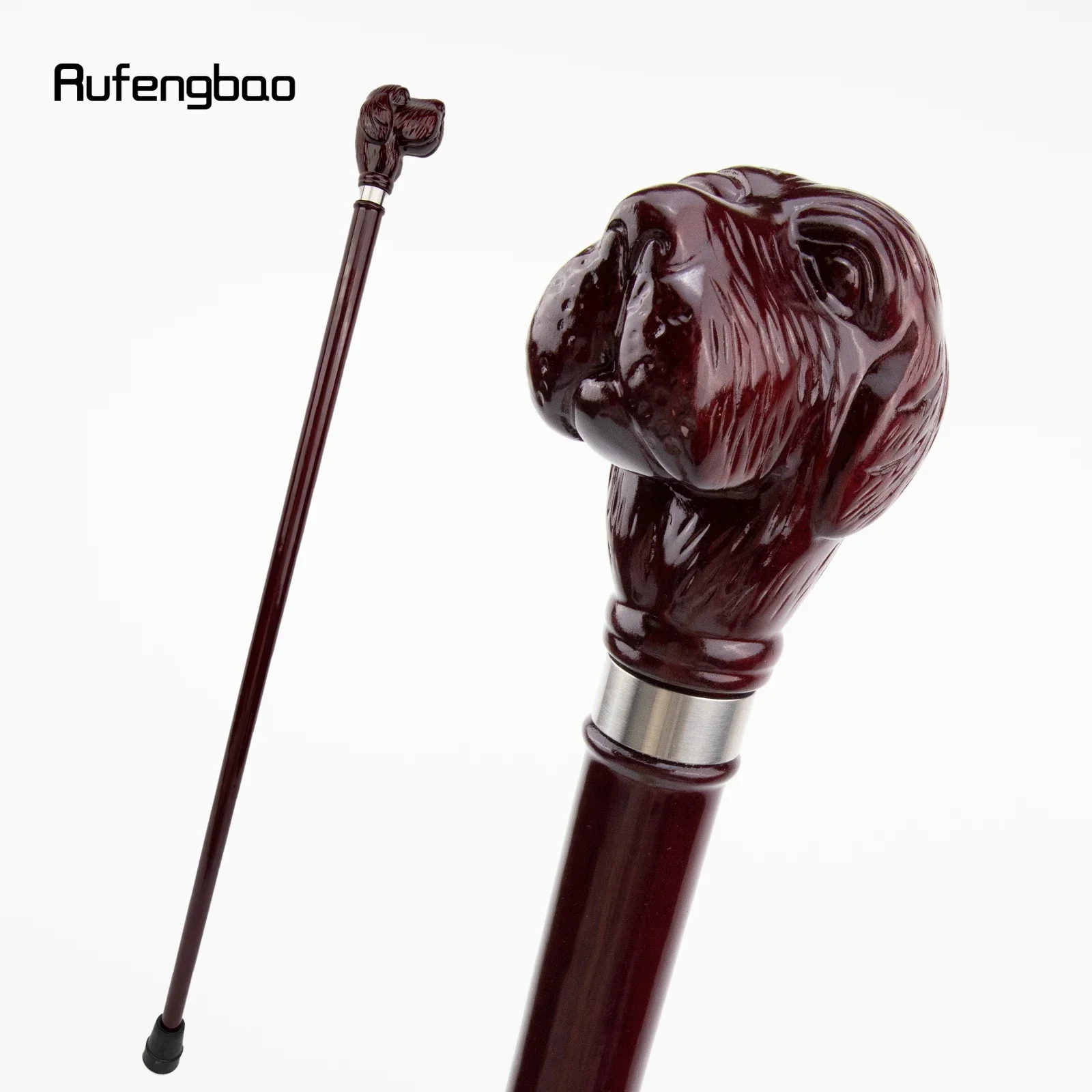 

Dog Puppy Wooden Single Joint Fashion Walking Stick Decorative Cospaly Party Walking Cane Halloween Mace Wand Crosier 93cm
