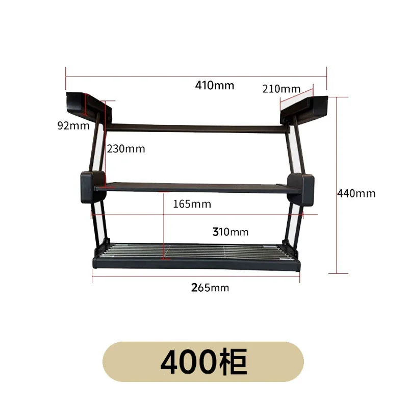 Foldable Hanging Cabinet Storage Rack,Kitchen Double-layer Food Preparation Shelf,Cabinet Seasoning Storage Rack Rust-proof